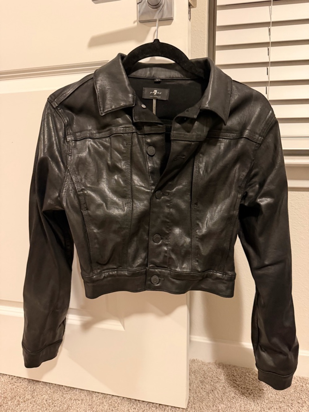 7 For All Mankind Women’s Black Coated Jacket